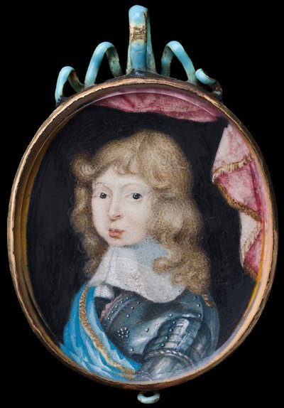 Portrait miniature de Charles XI, roi de Suède 1660-1697, enfant - Pierre Signac